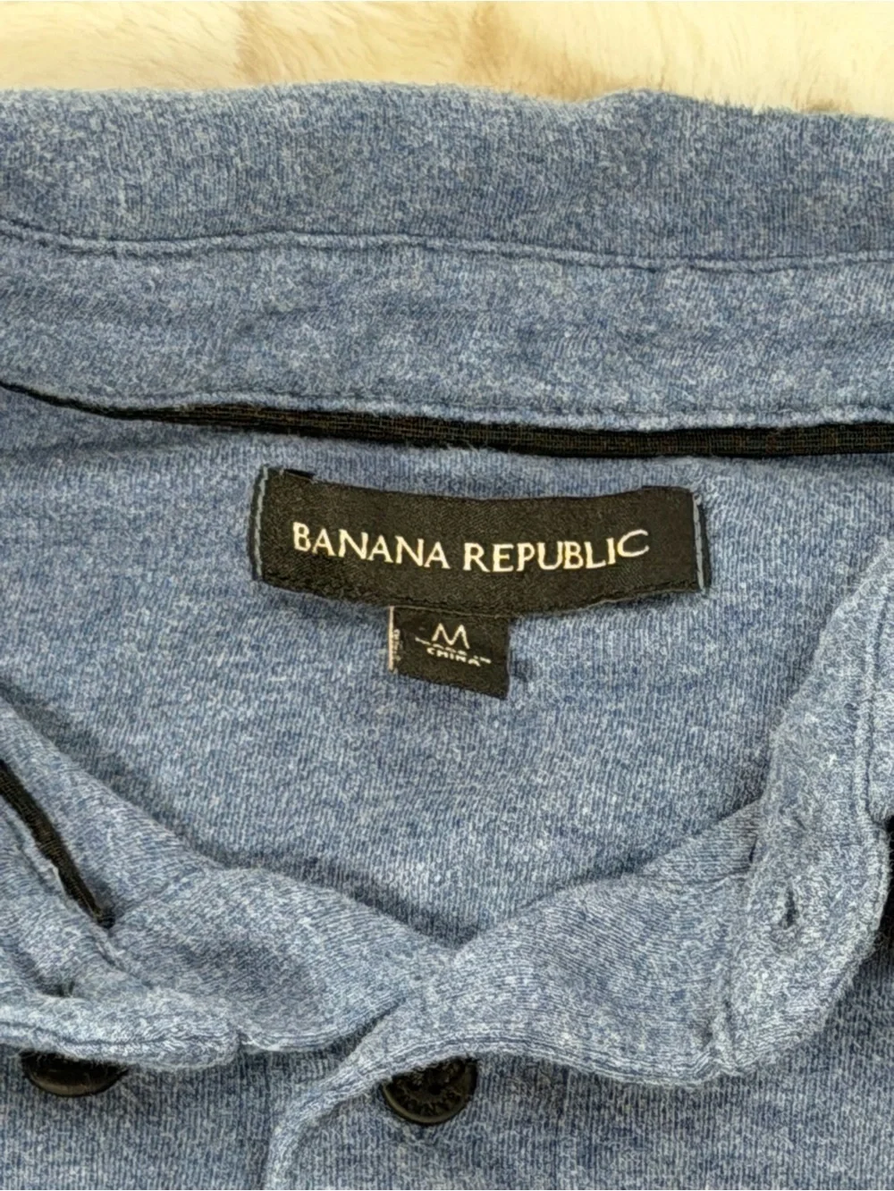 Banana Republic Men’s medium Heather Blue Polo Shirt